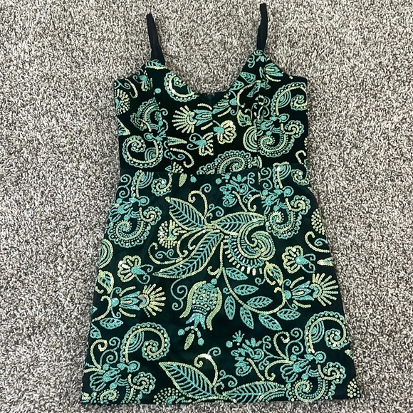 Velvet Sequin Mini Dress - Picture 1 of 5